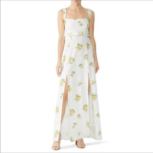 SMYM Show Me Your Mumu Bristol Floral Maxi Dress White Yellow Sunny Side Long M